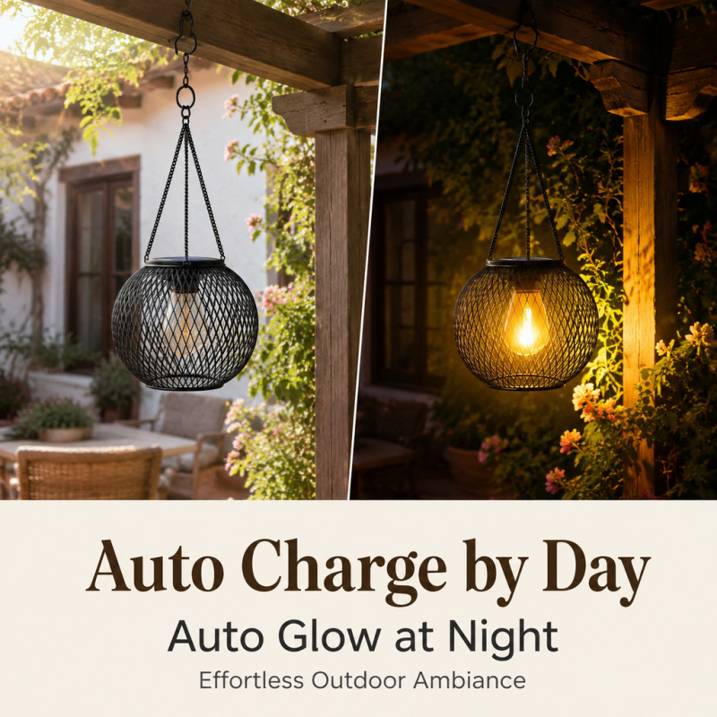 Solar Powered LED Hanging Floo - Smart Garden Lamp ulasan dan harga