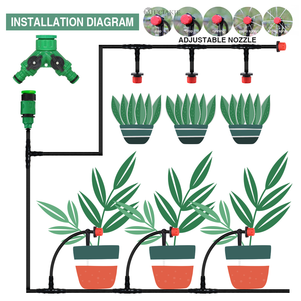 50-5M 1/4'' Hose Adjustable Dr - Smart Garden Watering ulasan dan harga